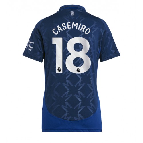 Fotballdrakt Dame Manchester United Casemiro #18 Bortedrakt 2024-25 Kortermet